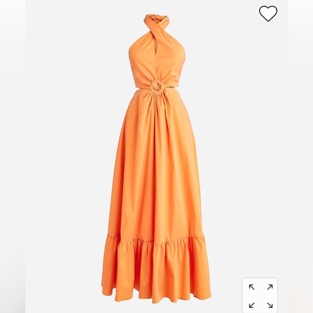 NWT JCrew Collection taffeta O-ring cutout halter-neck maxi dress BP887